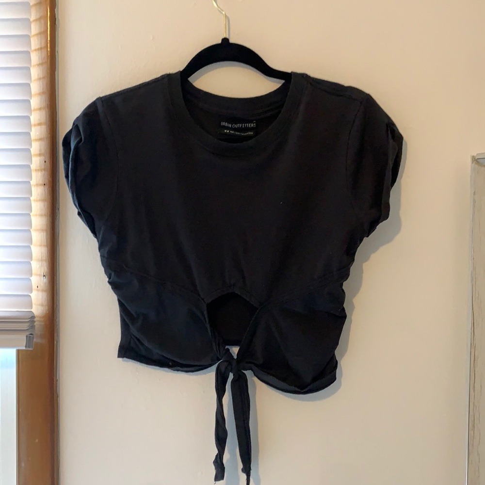 Black urban outfitters crop top with cutout